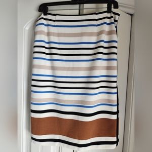 WHBM "Ottoman Ponte Stripe Pencil" Skirt NEW!!